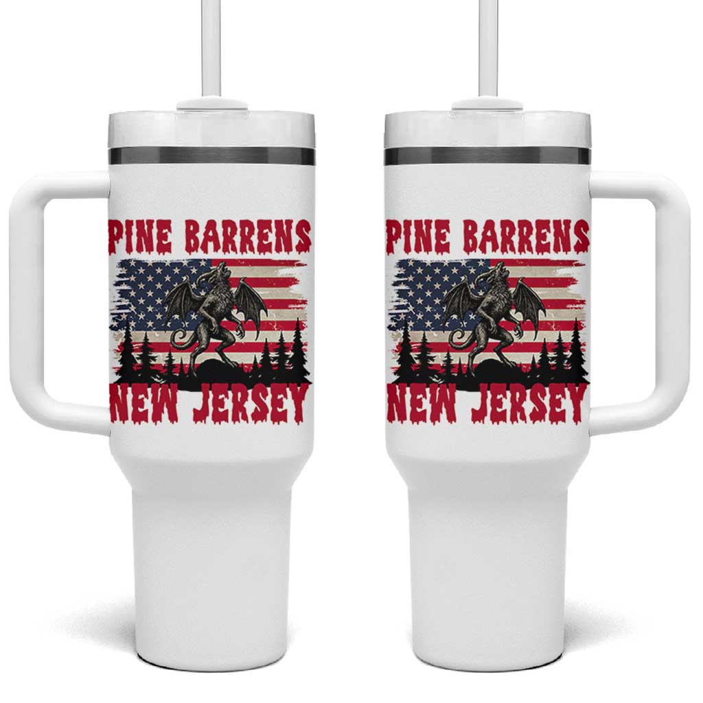 Patriotic Jersey Devil Tumbler With Handle Pine Barrens New Jersey Cryptid