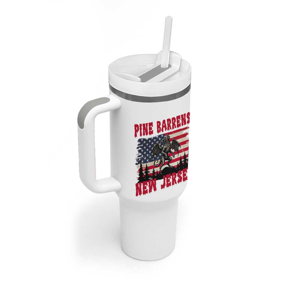 Patriotic Jersey Devil Tumbler With Handle Pine Barrens New Jersey Cryptid
