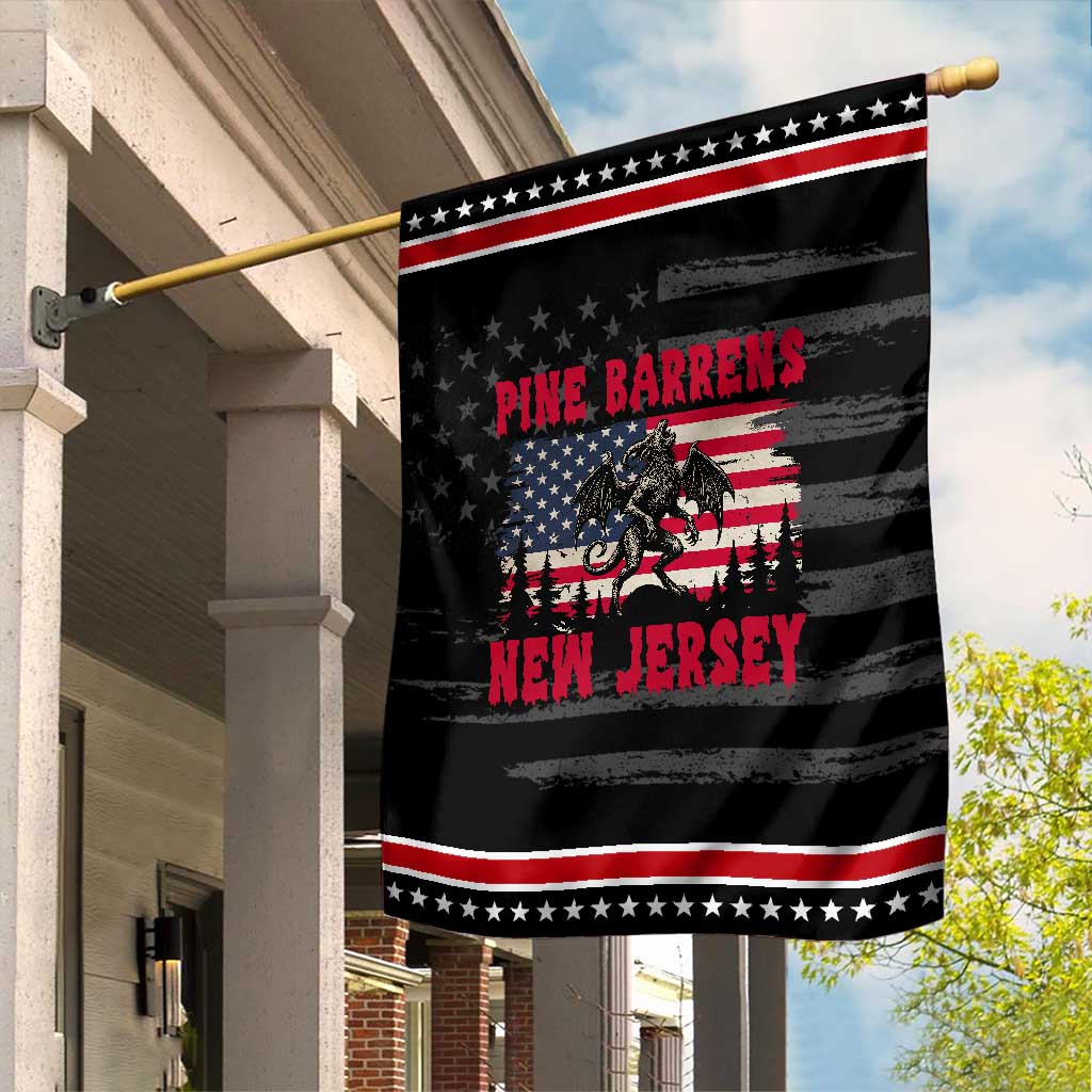 Patriotic Jersey Devil Garden Flag Pine Barrens New Jersey Cryptid