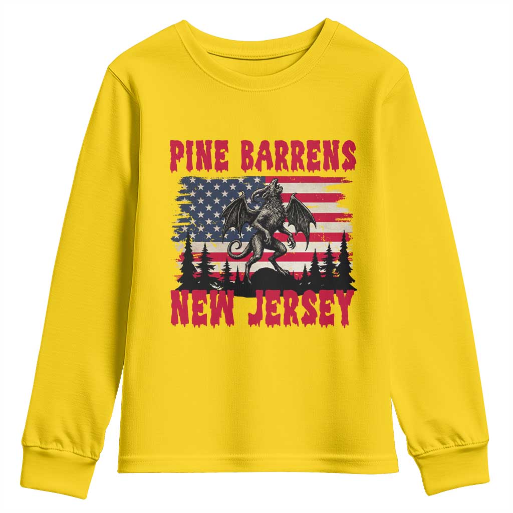 Patriotic Jersey Devil Youth Sweatshirt Pine Barrens New Jersey Cryptid