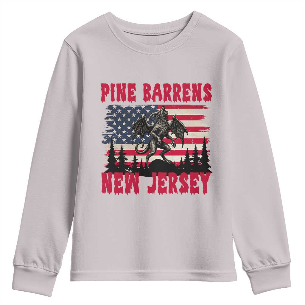 Patriotic Jersey Devil Youth Sweatshirt Pine Barrens New Jersey Cryptid