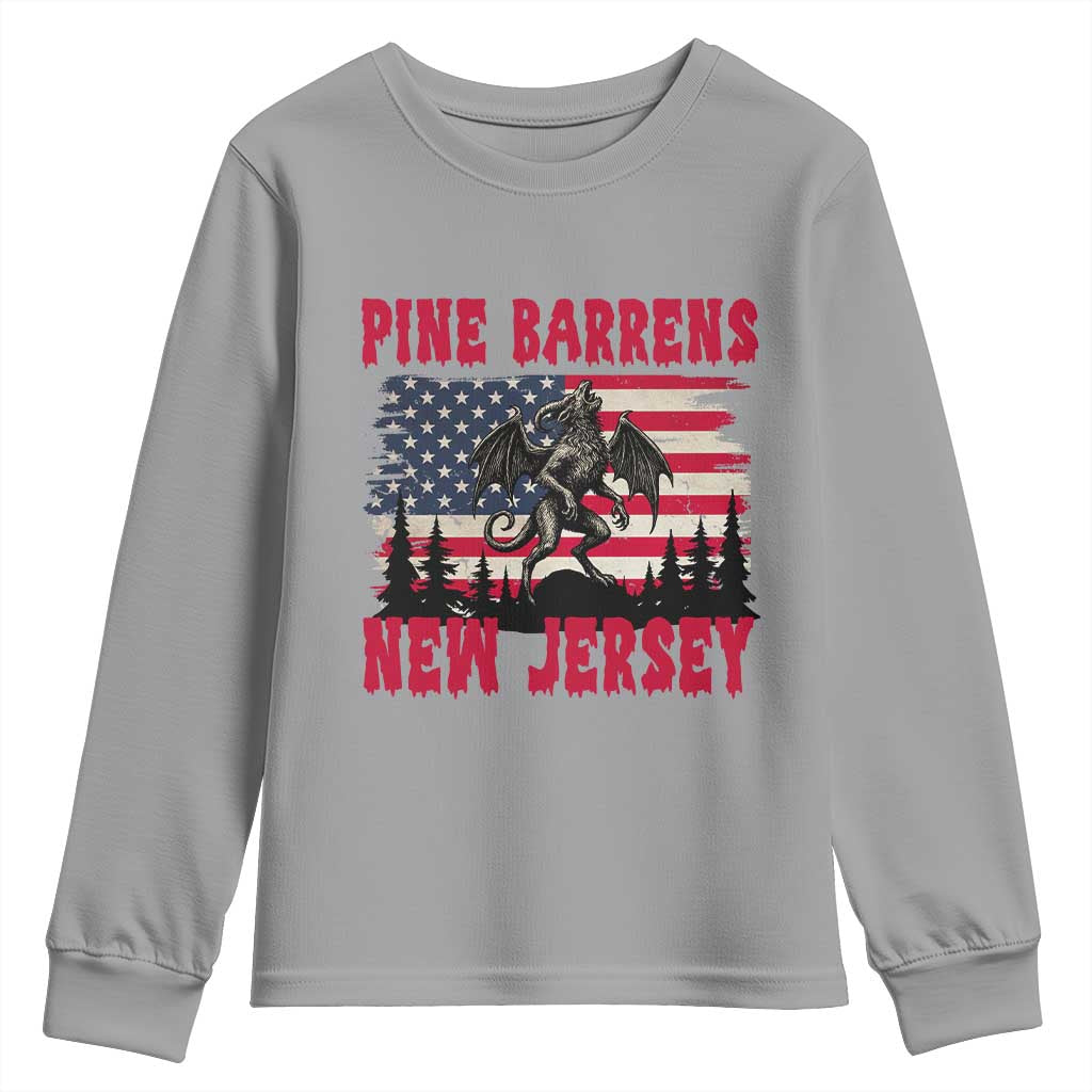 Patriotic Jersey Devil Youth Sweatshirt Pine Barrens New Jersey Cryptid
