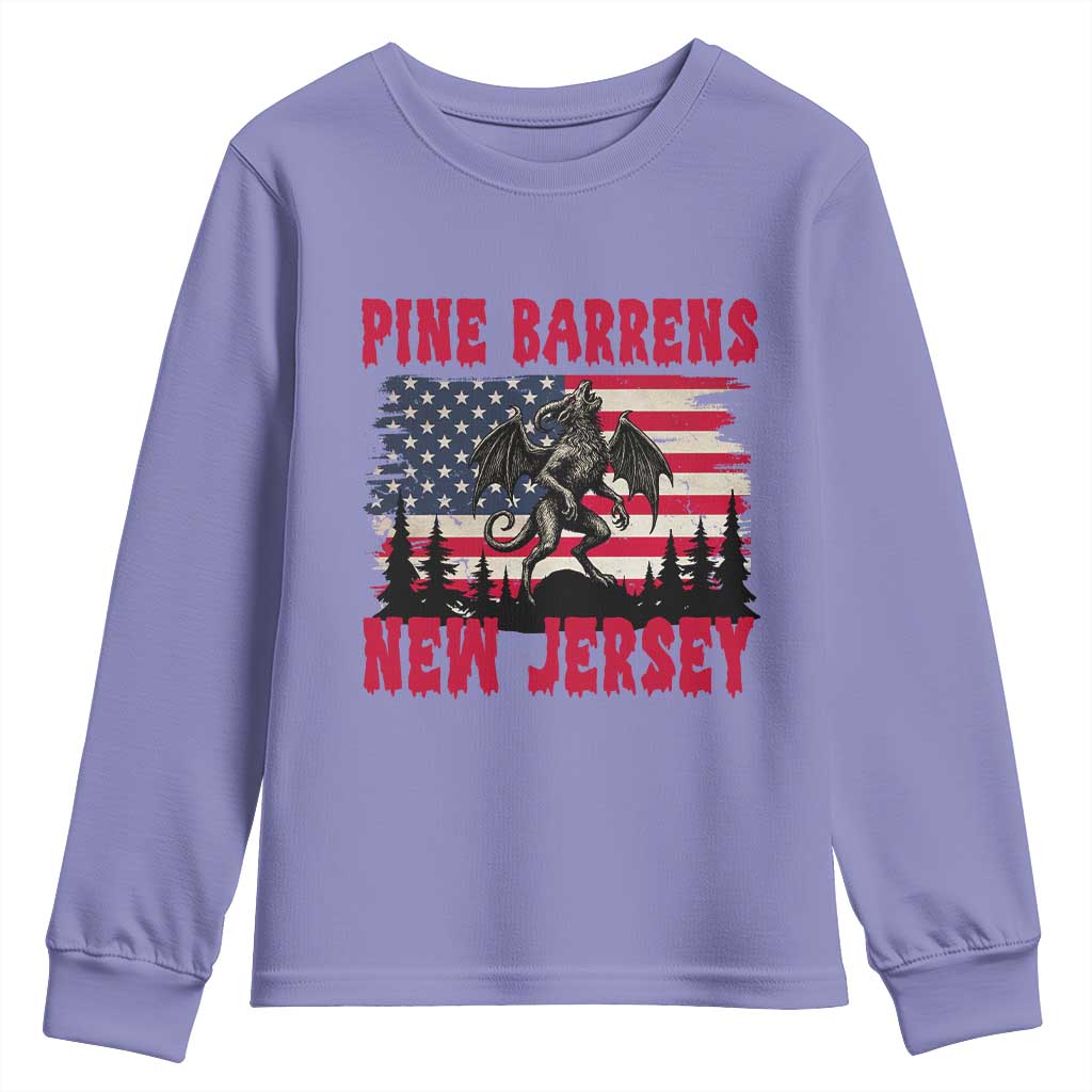 Patriotic Jersey Devil Youth Sweatshirt Pine Barrens New Jersey Cryptid
