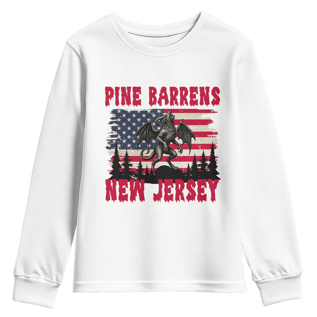 Patriotic Jersey Devil Youth Sweatshirt Pine Barrens New Jersey Cryptid