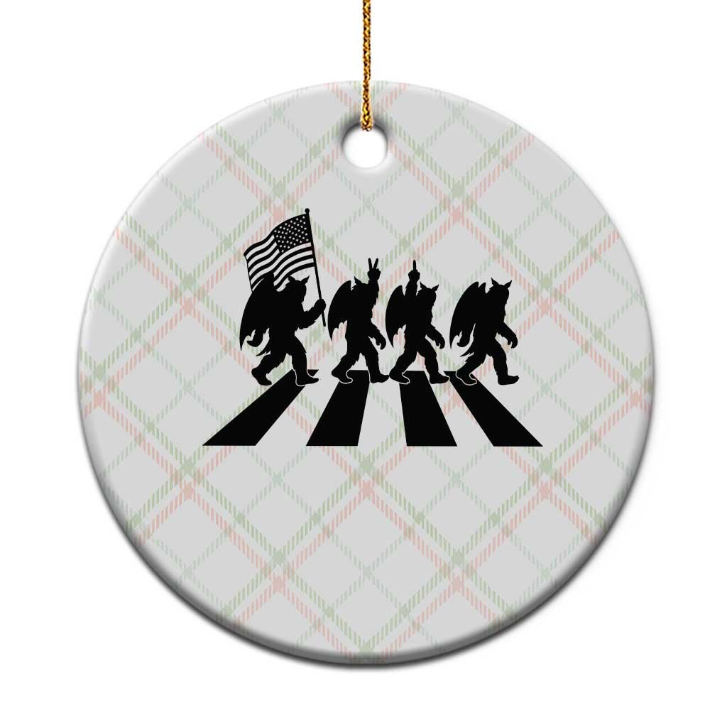 Funny Patriotic Mothman Ceramic Ornament Cryptid Lover Gift