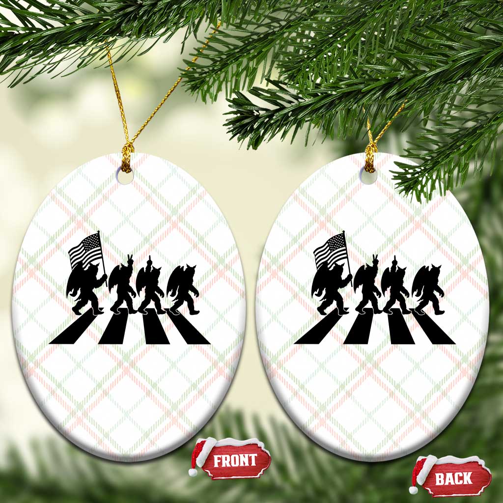 Funny Patriotic Mothman Ceramic Ornament Cryptid Lover Gift
