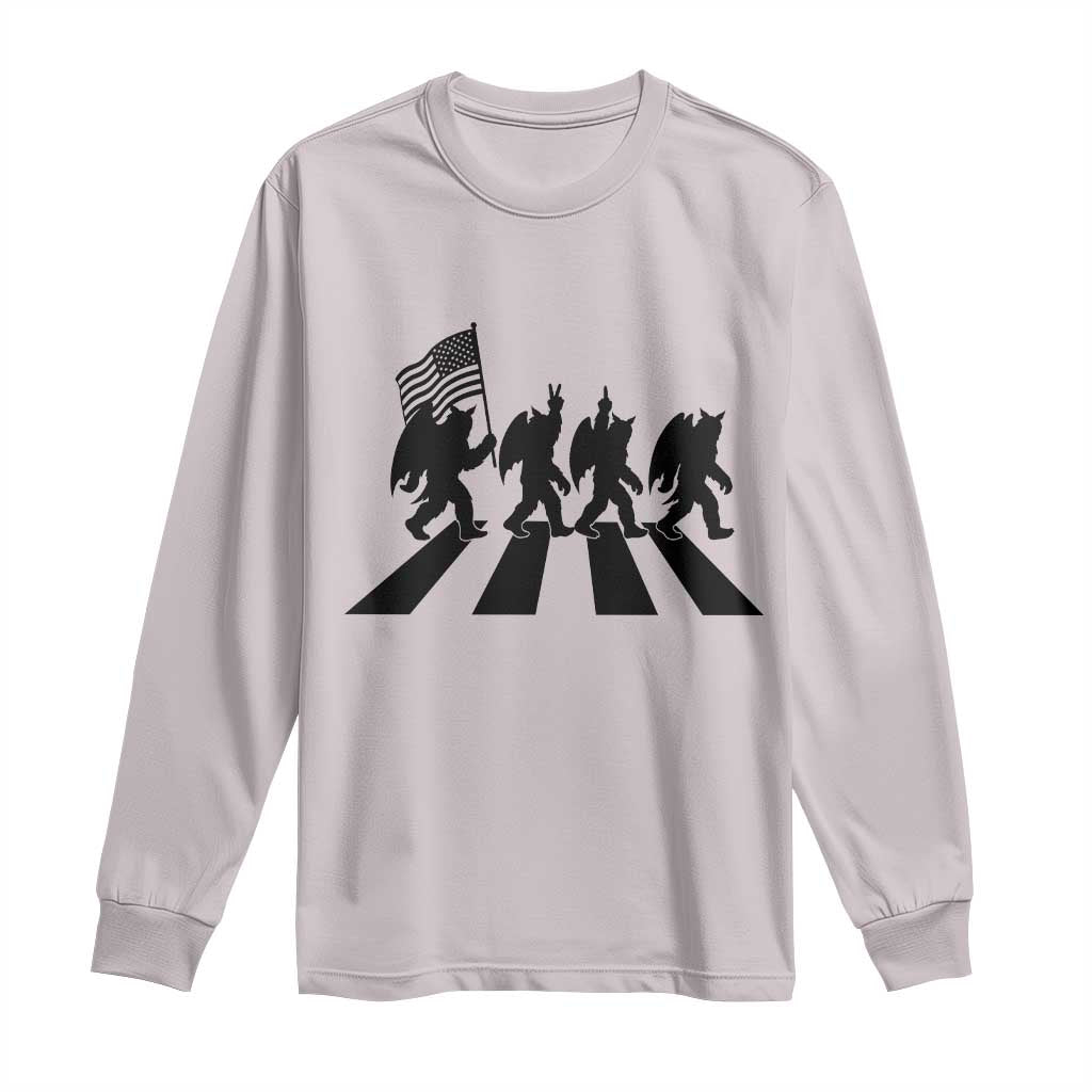 Funny Patriotic Mothman Long Sleeve Shirt Cryptid Lover Gift