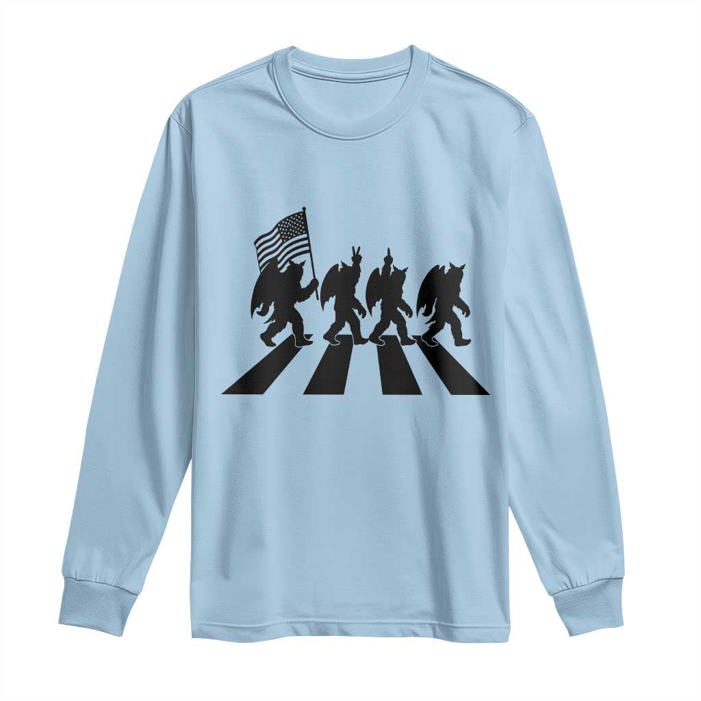 Funny Patriotic Mothman Long Sleeve Shirt Cryptid Lover Gift