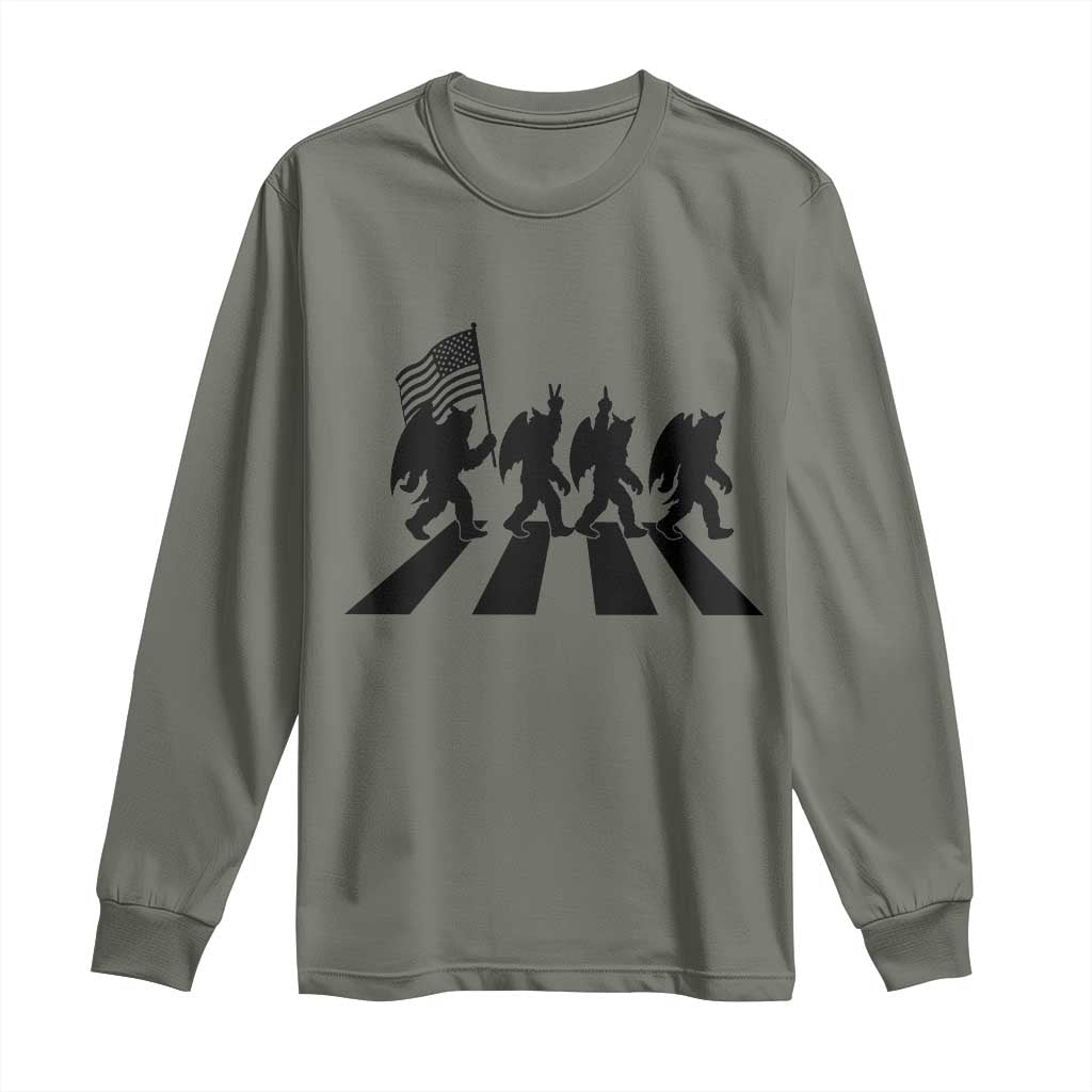 Funny Patriotic Mothman Long Sleeve Shirt Cryptid Lover Gift
