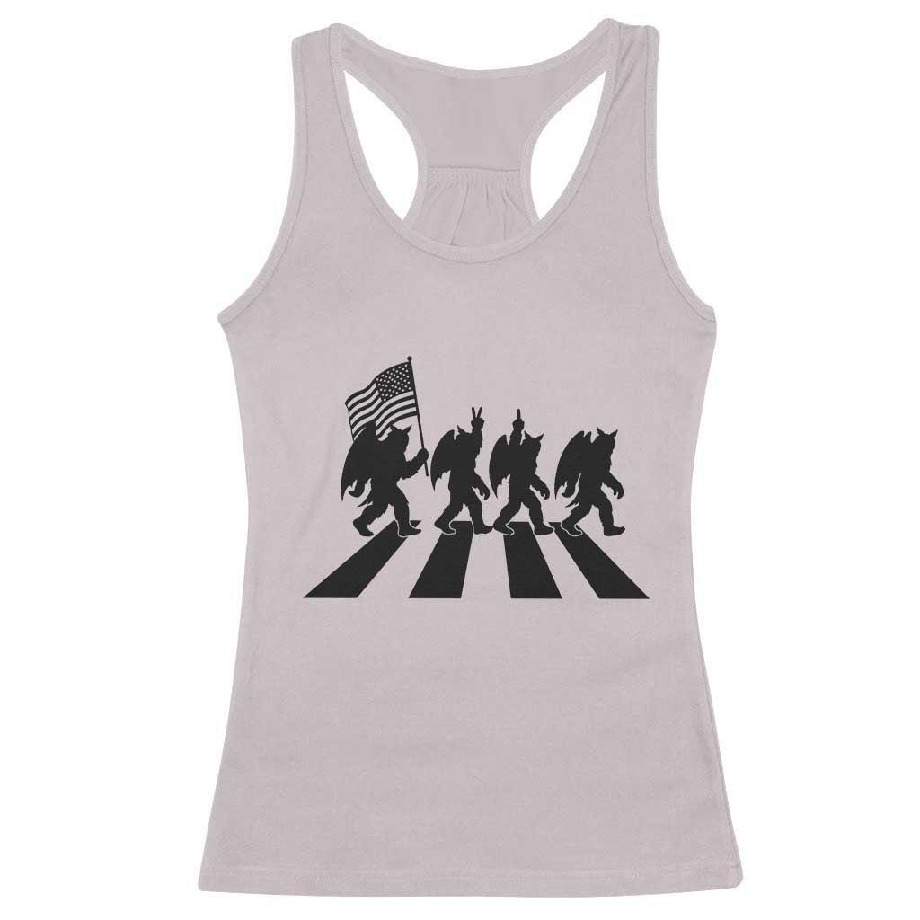 Funny Patriotic Mothman Racerback Tank Top Cryptid Lover Gift