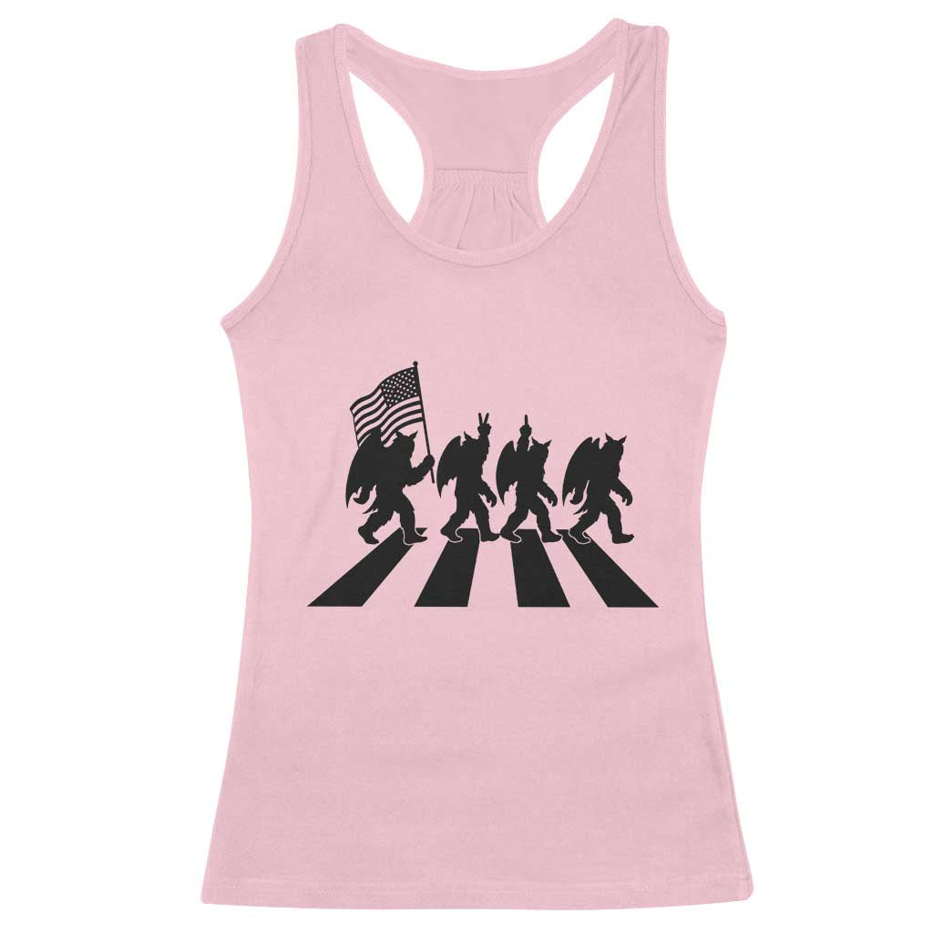 Funny Patriotic Mothman Racerback Tank Top Cryptid Lover Gift