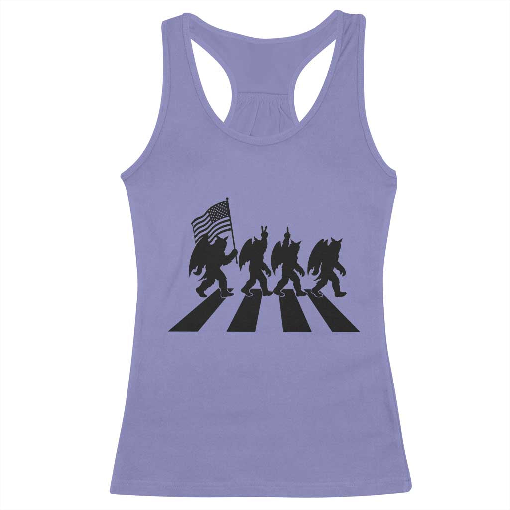 Funny Patriotic Mothman Racerback Tank Top Cryptid Lover Gift