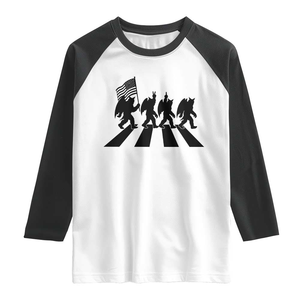 Funny Patriotic Mothman Raglan Shirt Cryptid Lover Gift