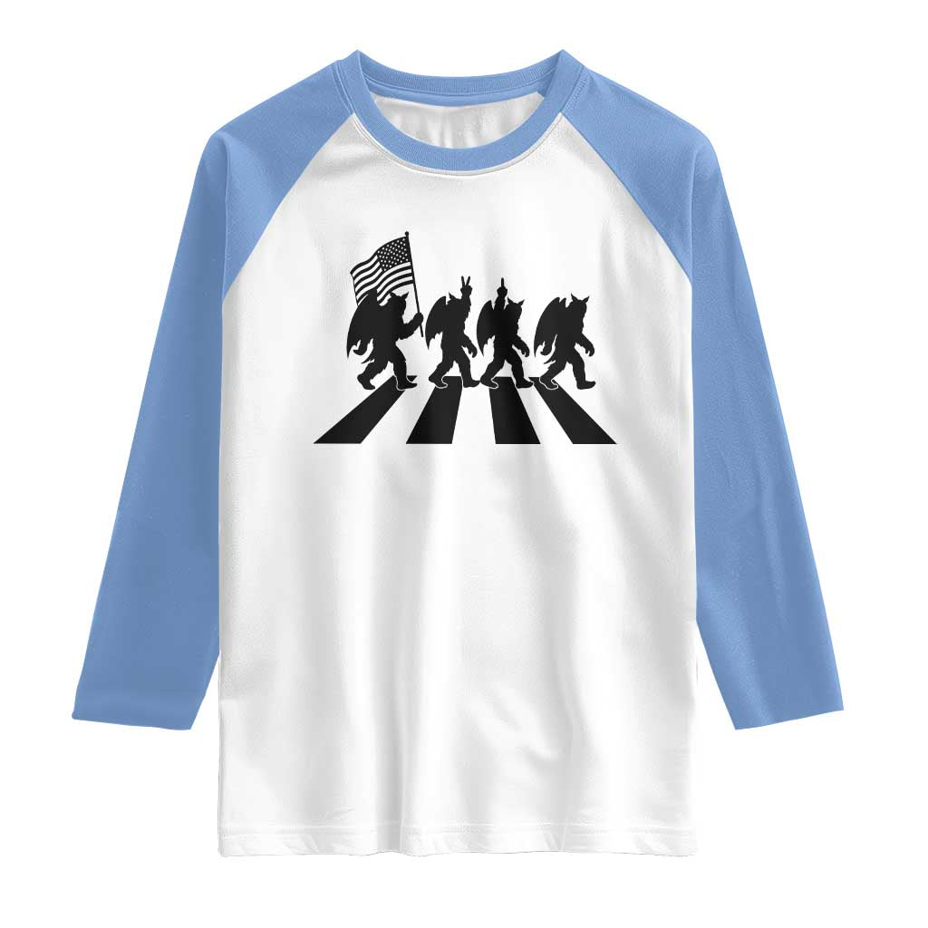 Funny Patriotic Mothman Raglan Shirt Cryptid Lover Gift