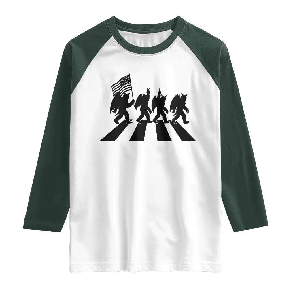 Funny Patriotic Mothman Raglan Shirt Cryptid Lover Gift