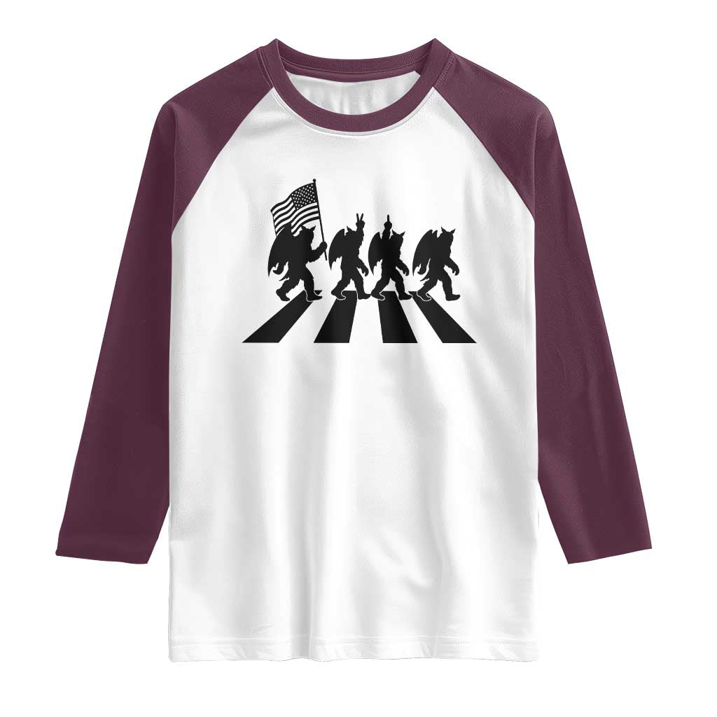Funny Patriotic Mothman Raglan Shirt Cryptid Lover Gift