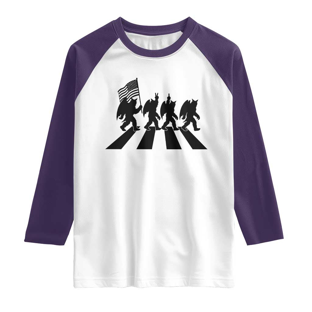 Funny Patriotic Mothman Raglan Shirt Cryptid Lover Gift