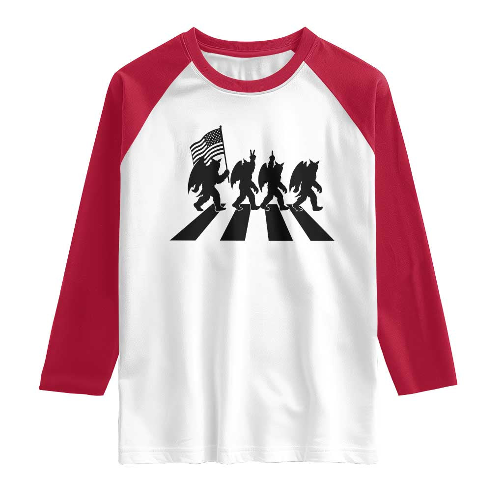Funny Patriotic Mothman Raglan Shirt Cryptid Lover Gift
