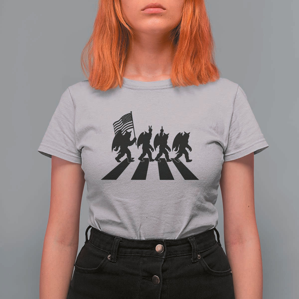 Funny Patriotic Mothman T Shirt For Women Cryptid Lover Gift