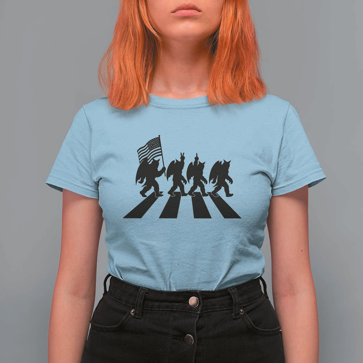 Funny Patriotic Mothman T Shirt For Women Cryptid Lover Gift
