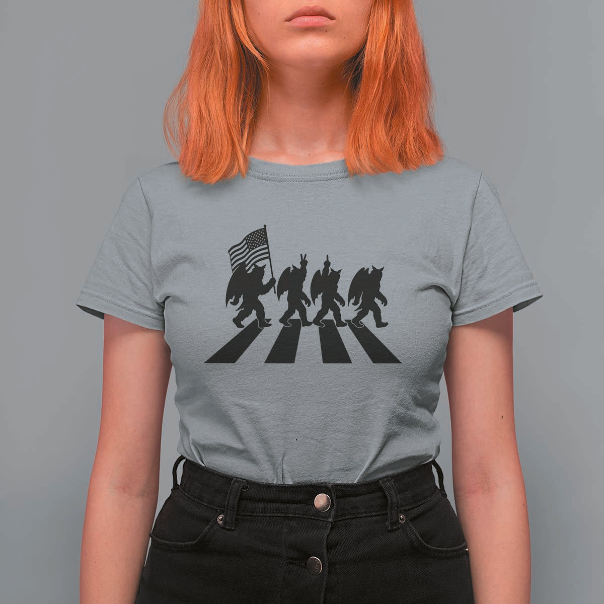 Funny Patriotic Mothman T Shirt For Women Cryptid Lover Gift