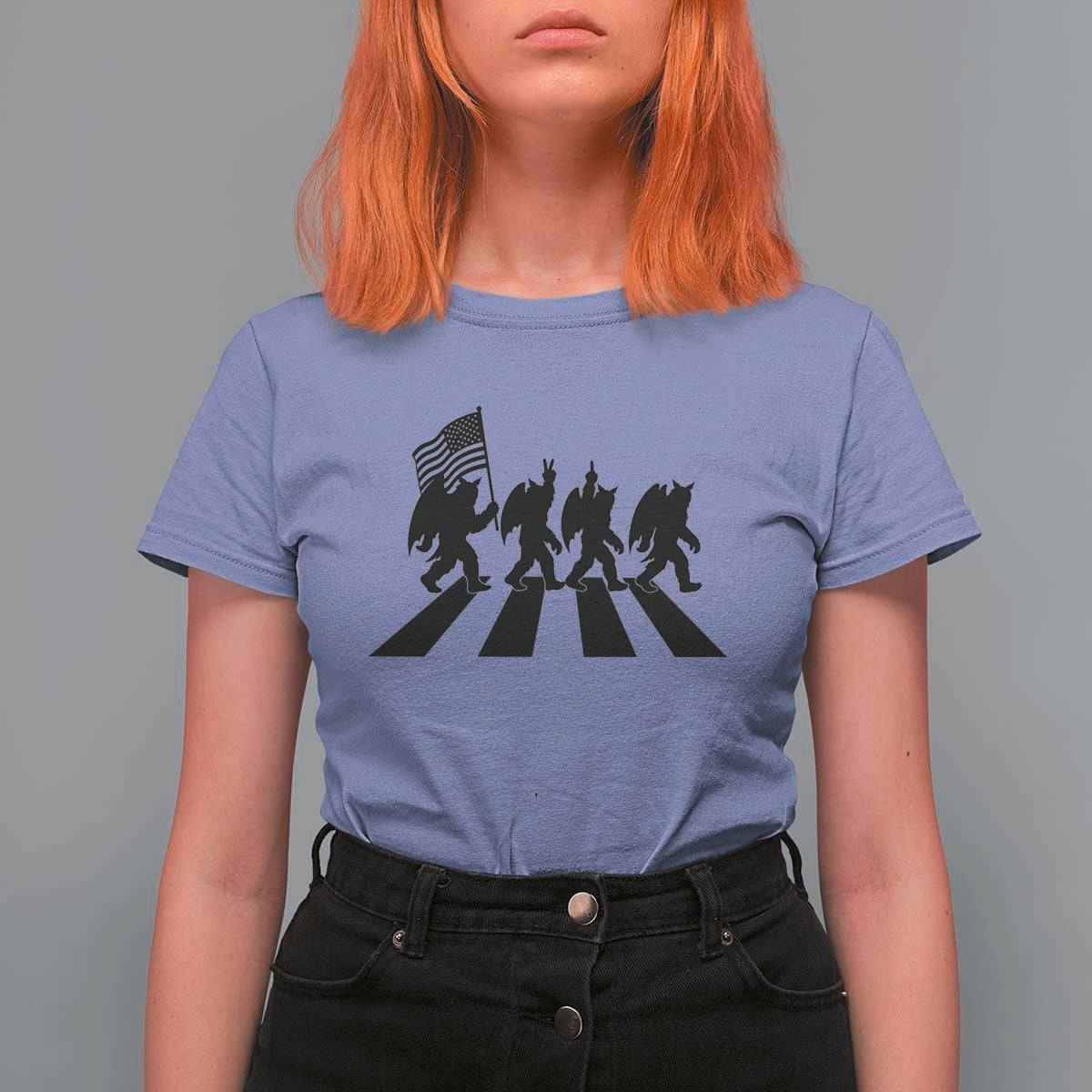 Funny Patriotic Mothman T Shirt For Women Cryptid Lover Gift