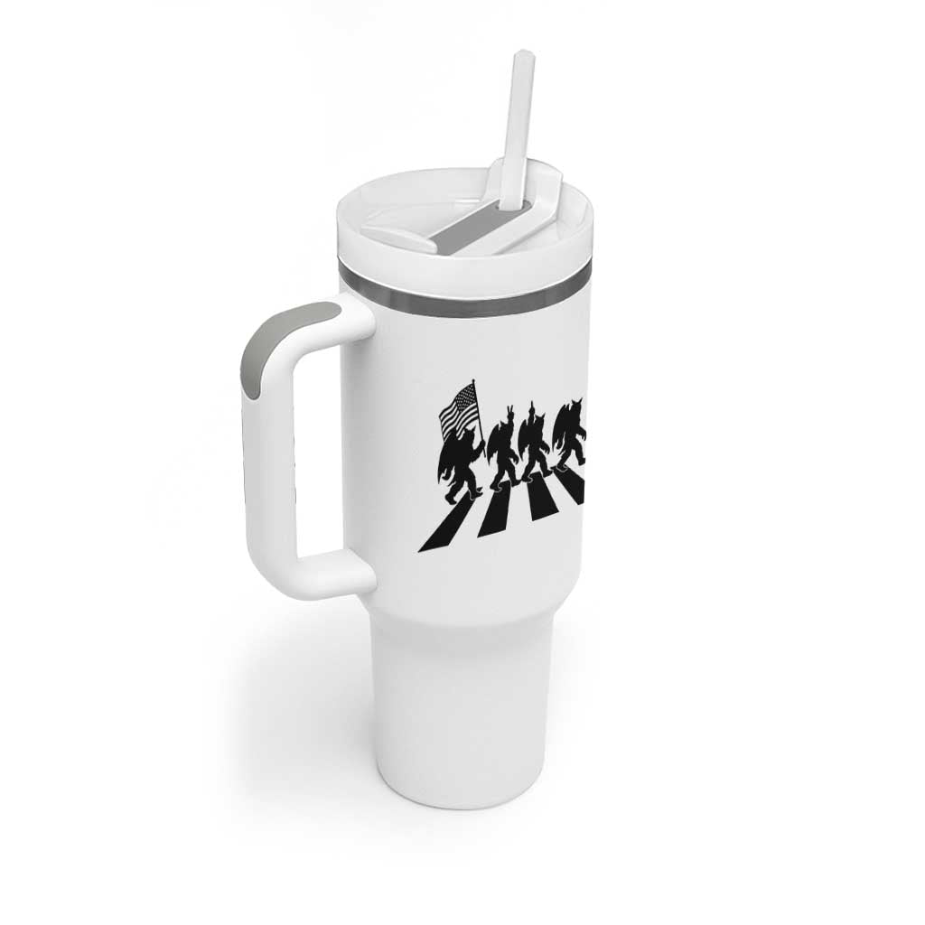 Funny Patriotic Mothman Tumbler With Handle Cryptid Lover Gift