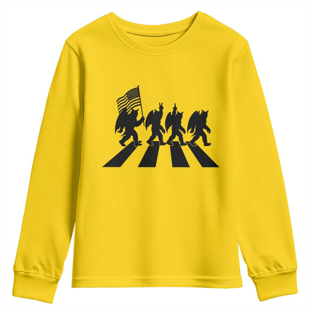 Funny Patriotic Mothman Youth Sweatshirt Cryptid Lover Gift