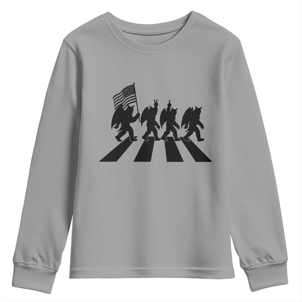 Funny Patriotic Mothman Youth Sweatshirt Cryptid Lover Gift