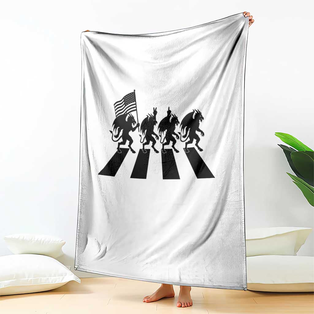 Patriotic Jersey Devil Throw Blanket New Jersey Cryptid Gift