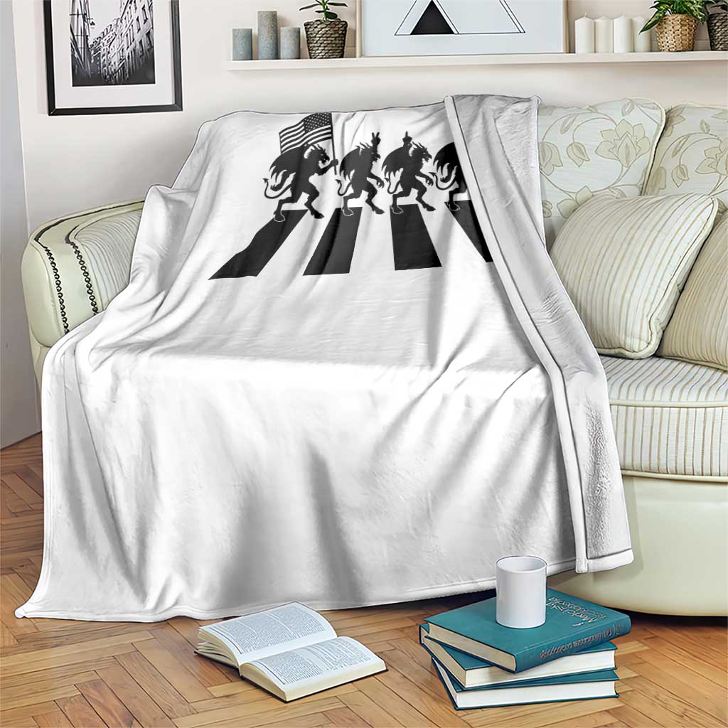 Patriotic Jersey Devil Throw Blanket New Jersey Cryptid Gift
