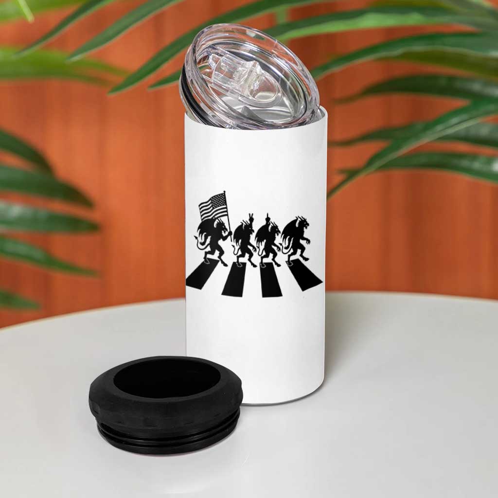 Patriotic Jersey Devil 4 in 1 Can Cooler Tumbler New Jersey Cryptid Gift