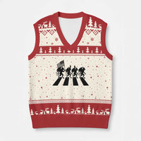 Patriotic Jersey Devil V-Neck Knit Sweater Vest New Jersey Cryptid Gift