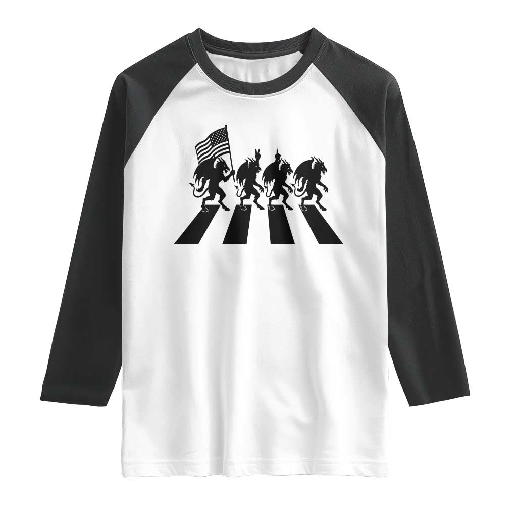 Patriotic Jersey Devil Raglan Shirt New Jersey Cryptid Gift