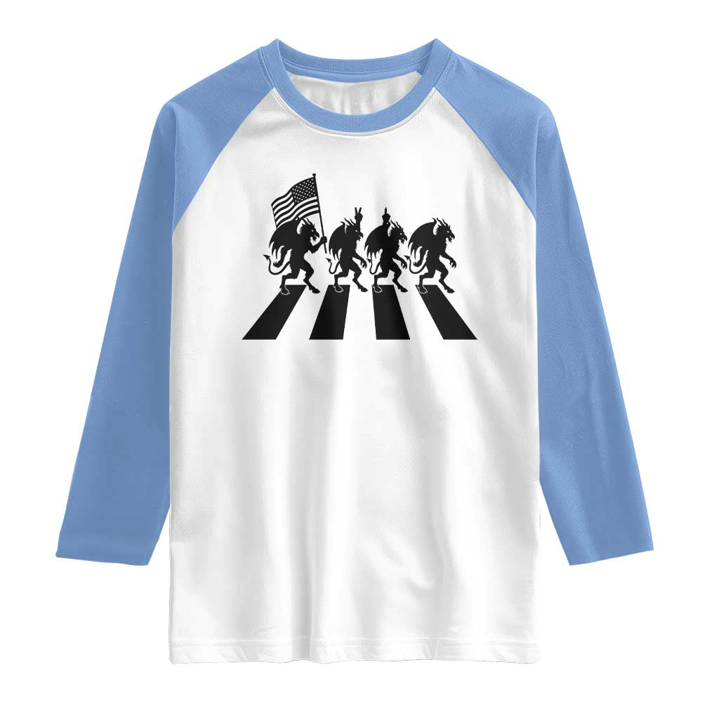 Patriotic Jersey Devil Raglan Shirt New Jersey Cryptid Gift
