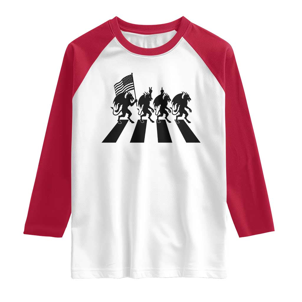 Patriotic Jersey Devil Raglan Shirt New Jersey Cryptid Gift