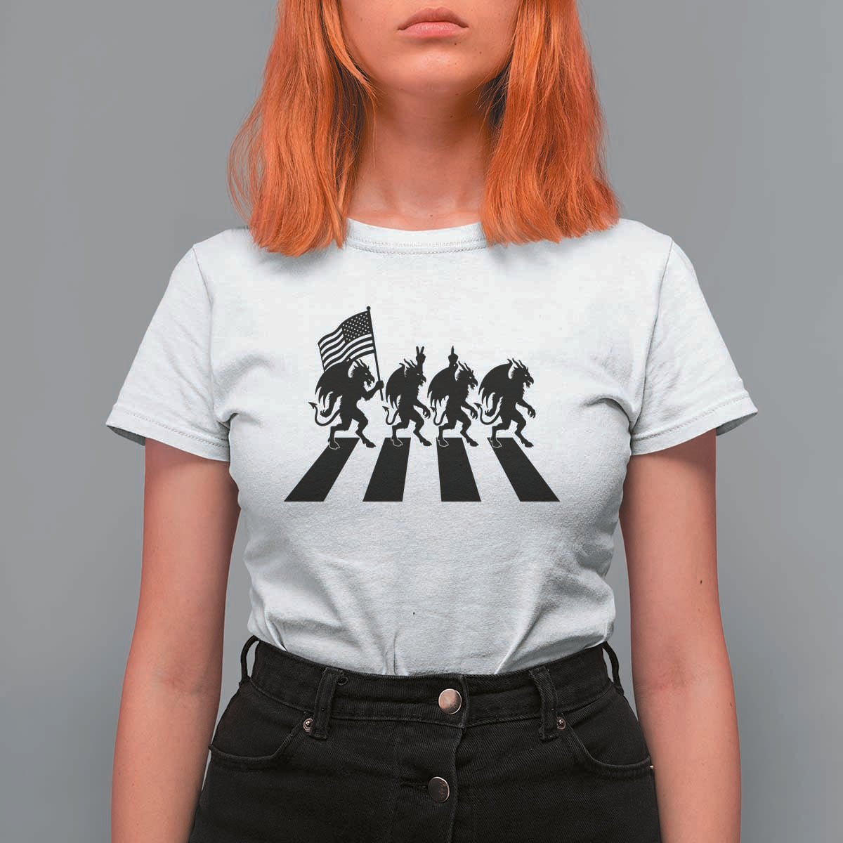 Patriotic Jersey Devil T Shirt For Women New Jersey Cryptid Gift