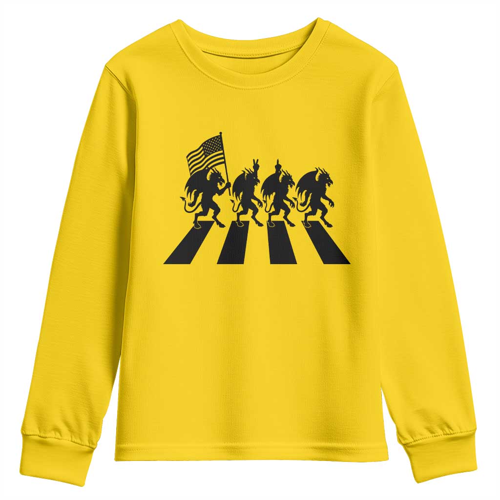 Patriotic Jersey Devil Youth Sweatshirt New Jersey Cryptid Gift