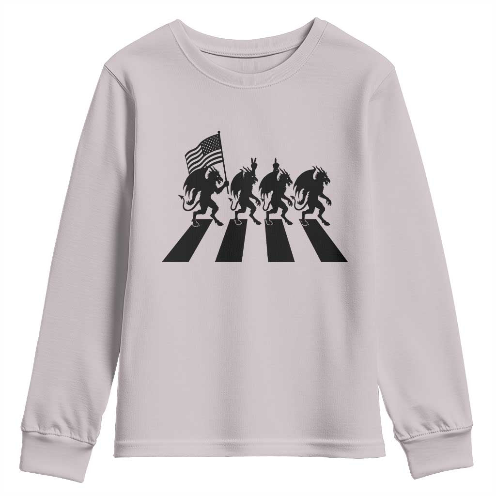 Patriotic Jersey Devil Youth Sweatshirt New Jersey Cryptid Gift