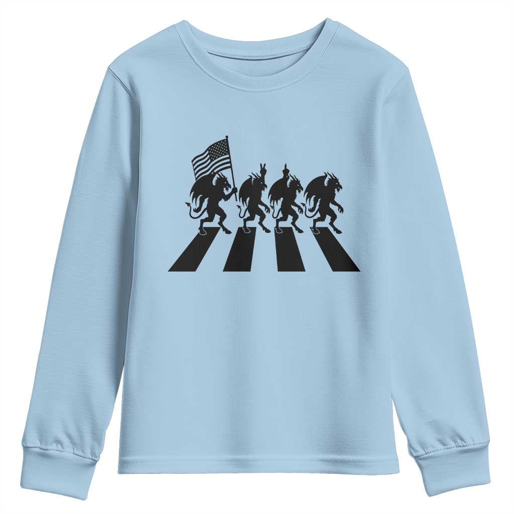 Patriotic Jersey Devil Youth Sweatshirt New Jersey Cryptid Gift