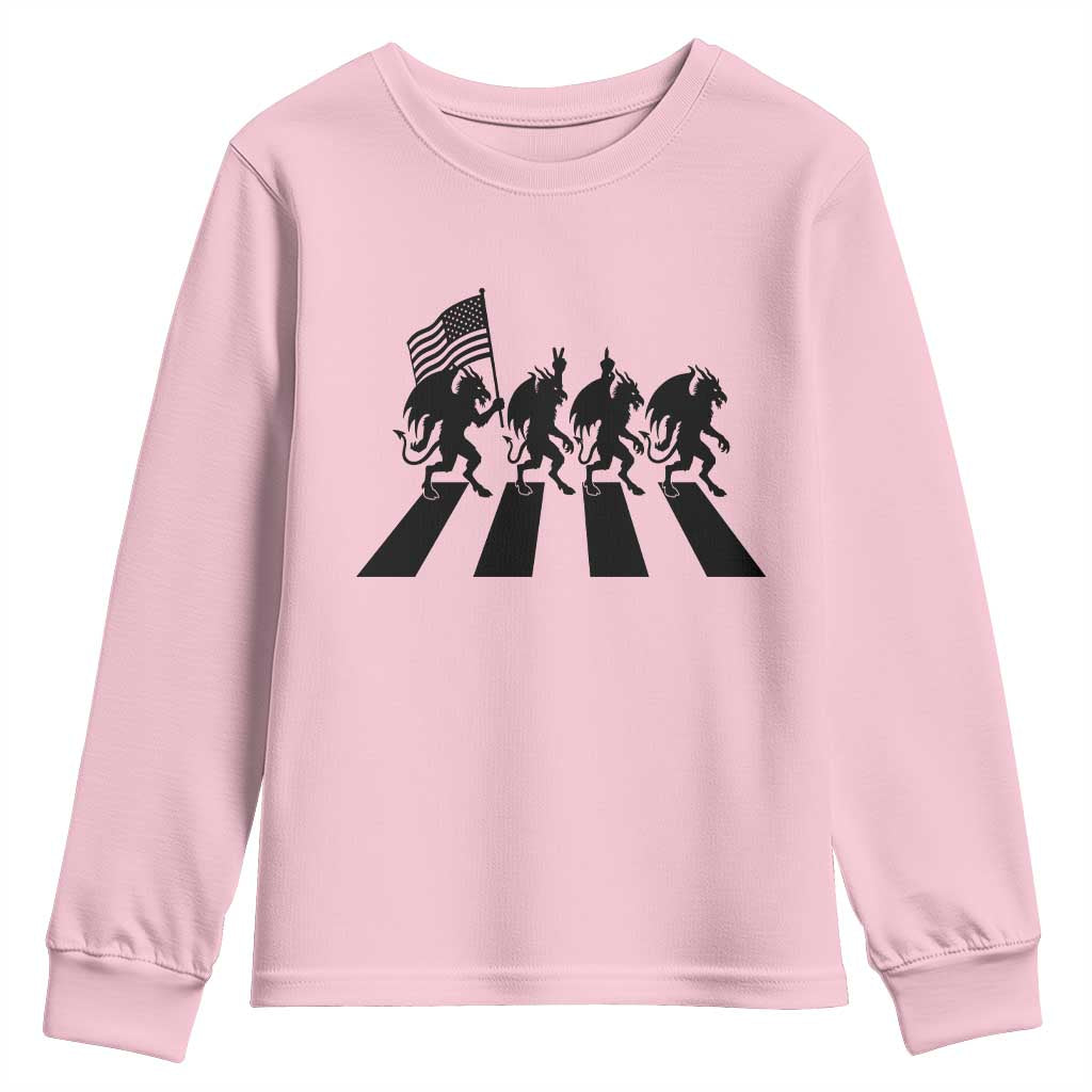 Patriotic Jersey Devil Youth Sweatshirt New Jersey Cryptid Gift