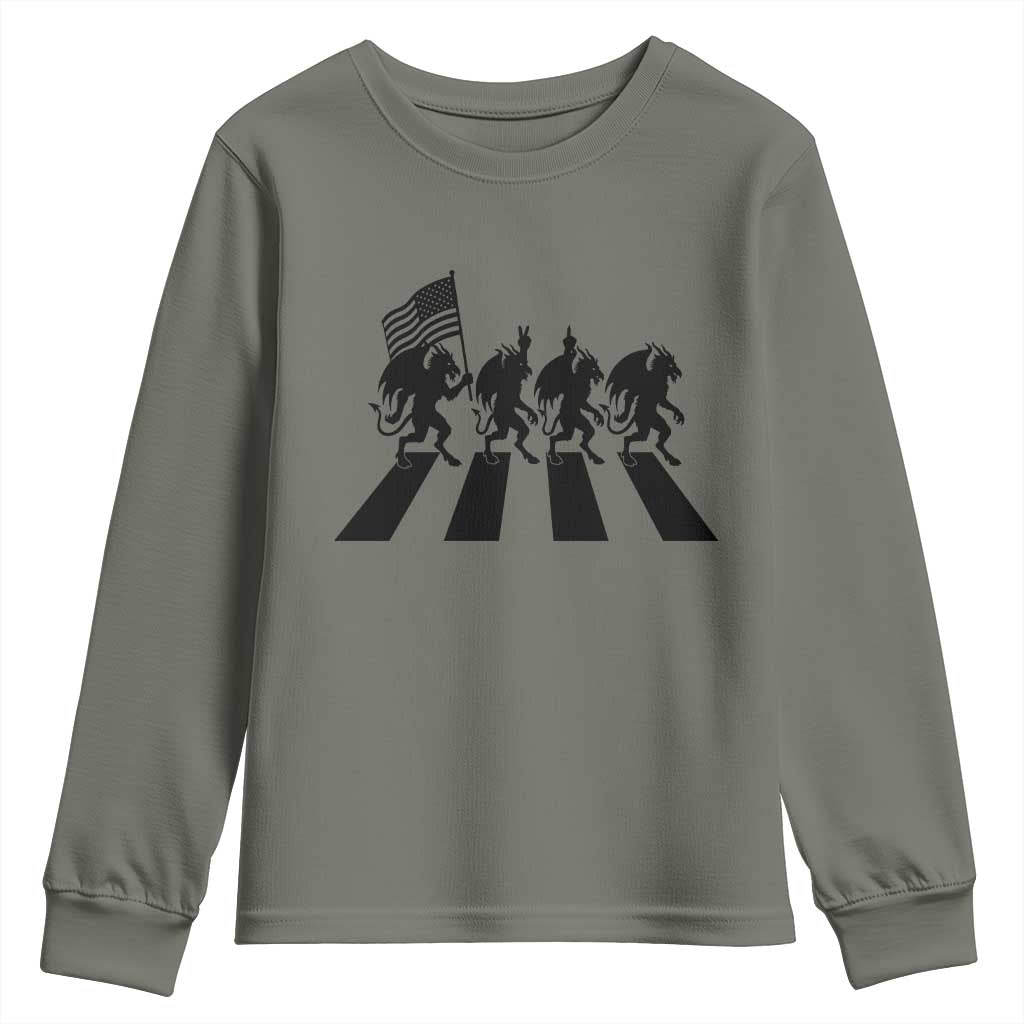 Patriotic Jersey Devil Youth Sweatshirt New Jersey Cryptid Gift
