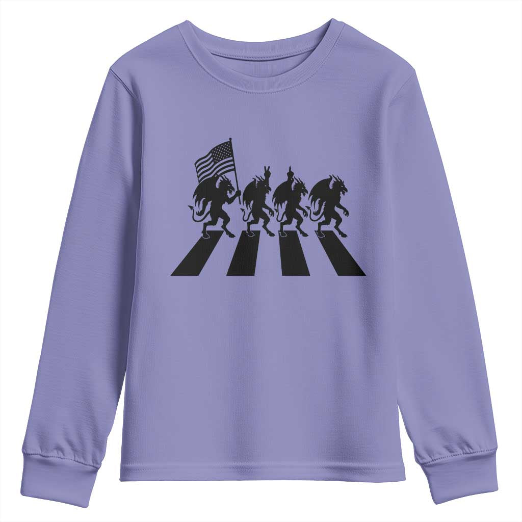 Patriotic Jersey Devil Youth Sweatshirt New Jersey Cryptid Gift