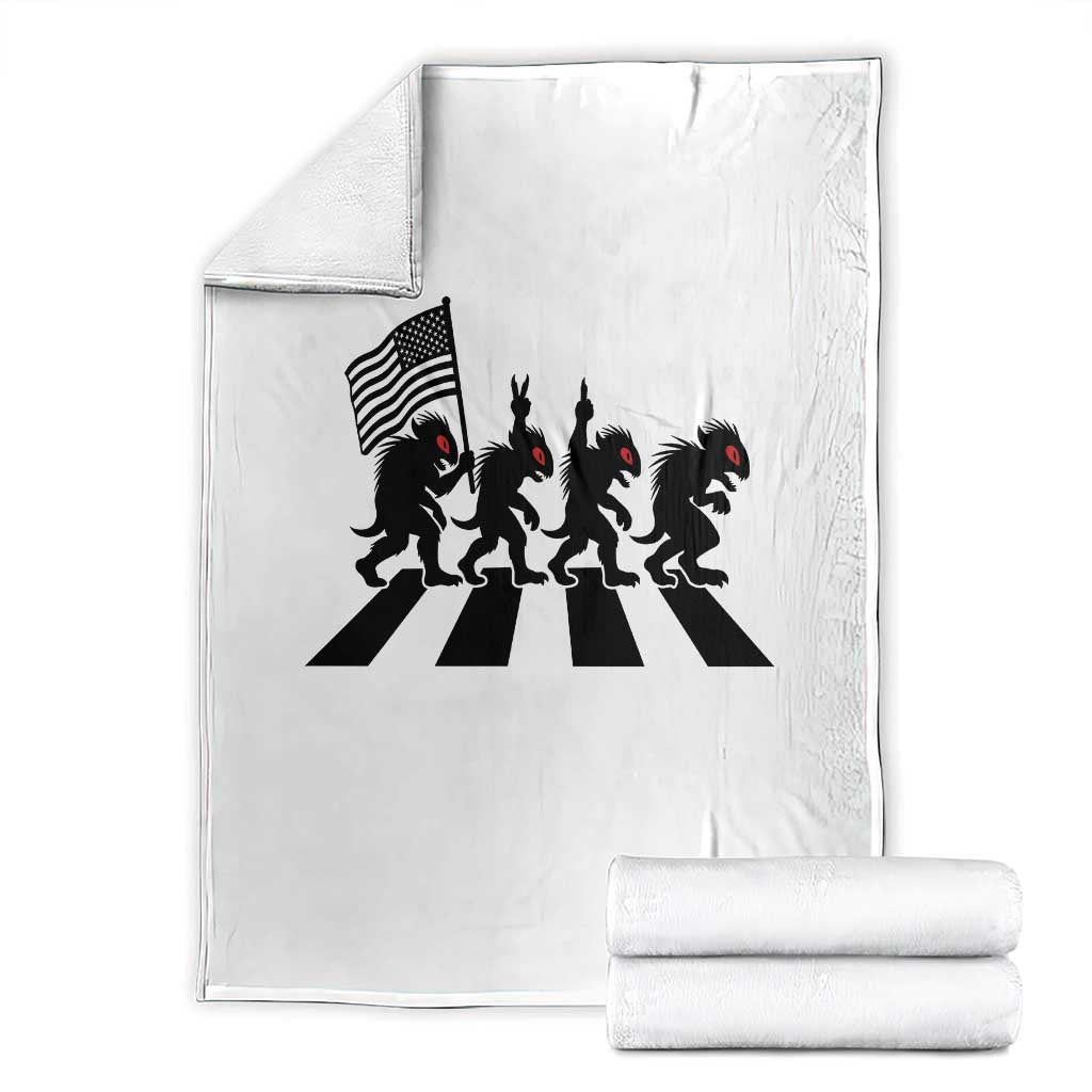 Patriotic Chupacabra Throw Blanket Funny Cryptid Lover Gift