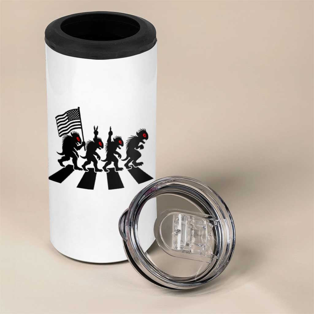 Patriotic Chupacabra 4 in 1 Can Cooler Tumbler Funny Cryptid Lover Gift