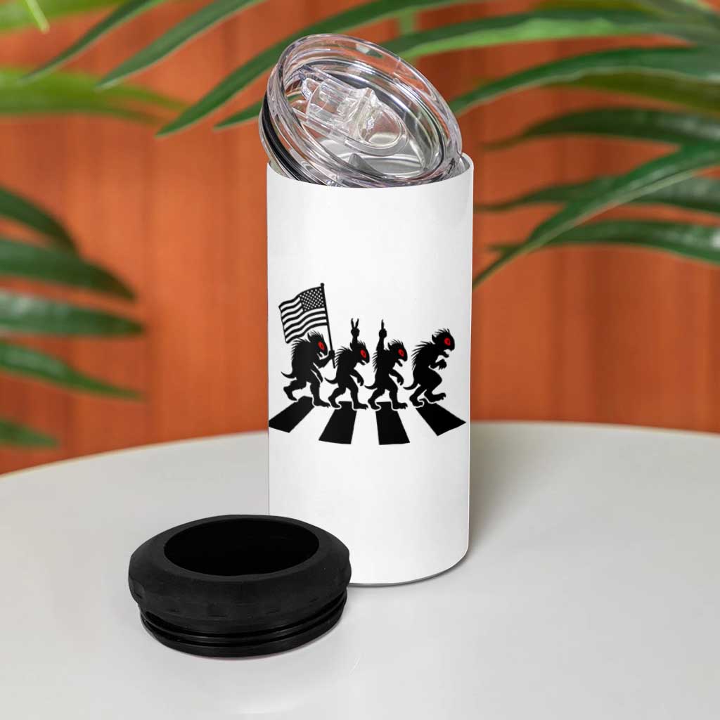 Patriotic Chupacabra 4 in 1 Can Cooler Tumbler Funny Cryptid Lover Gift