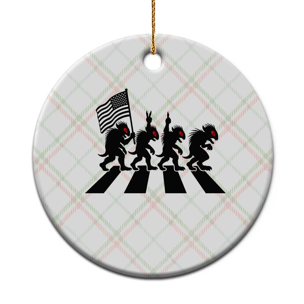 Patriotic Chupacabra Ceramic Ornament Funny Cryptid Lover Gift