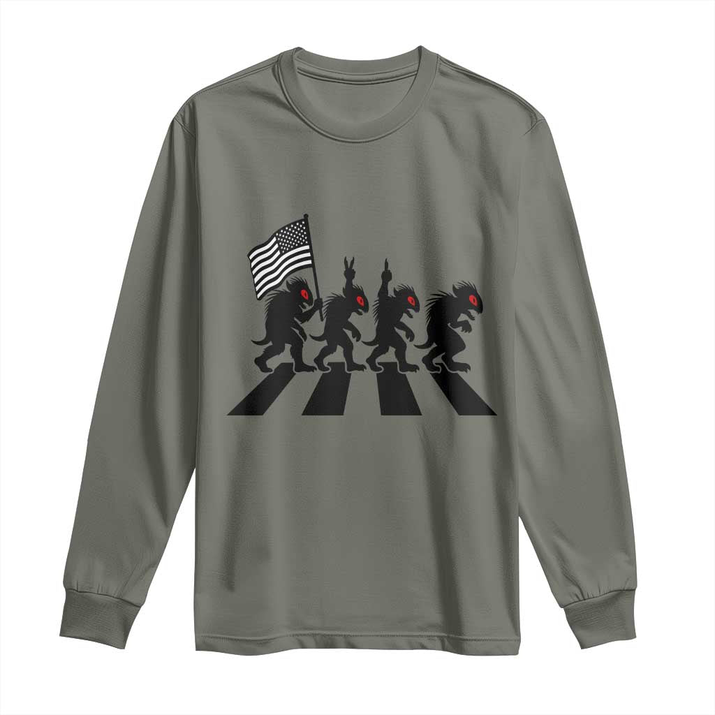 Patriotic Chupacabra Long Sleeve Shirt Funny Cryptid Lover Gift