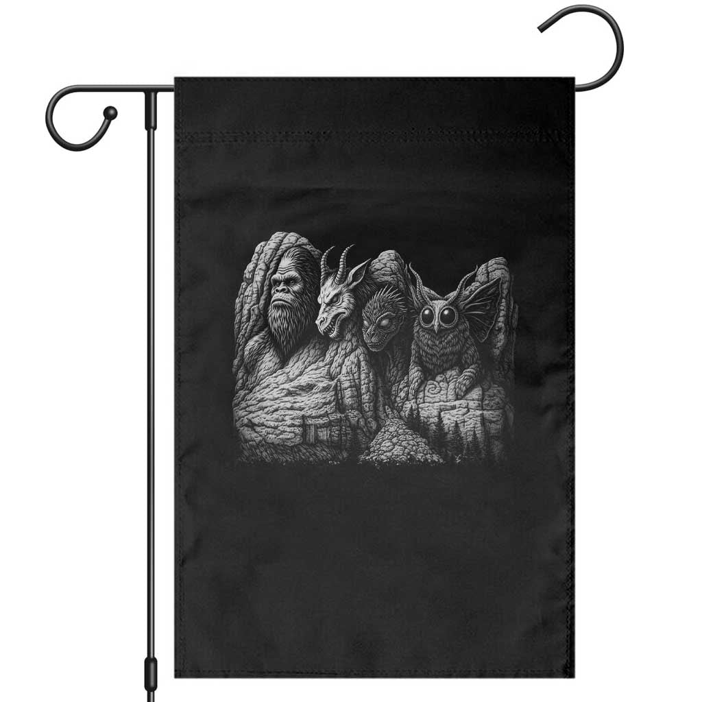Cryptid Mount Rushmore Garden Flag Bigfoot Mothman Jersey Devil Chupacabra