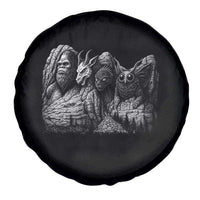 Cryptid Mount Rushmore Spare Tire Cover Bigfoot Mothman Jersey Devil Chupacabra